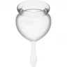 Набор менструальных чаш, 2шт SATISFYER FEEL GOOD MENSTRUAL CUP TRANSPARENT J1763-2