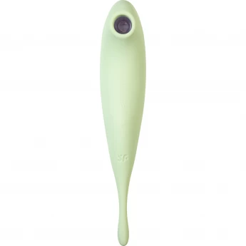 Вакуум-волновой бесконтактный стимулятор клитора SATISFYER Twirling Pro, силикон, зеленый